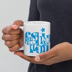 White glossy mug - Fashion Icon Blue - Image 3