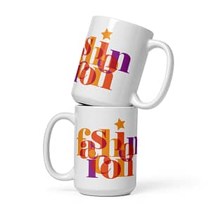White glossy mug - Fashion Icon Multi